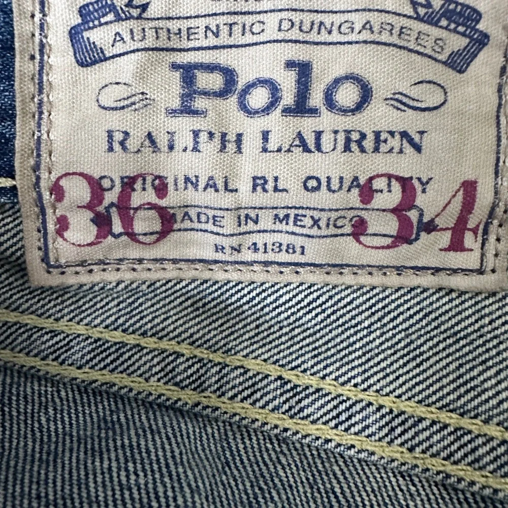 Polo Ralph Lauren Varick Slim Straight Jeans Mens 36x34 Blue Medium Wash Denim